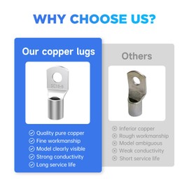 Tmyjfjingxi 80PCS Copper Wire Battery Cable Lugs Assortment with 3:1 Heat Shrink Tubing AWG2 4 6 8 10 12