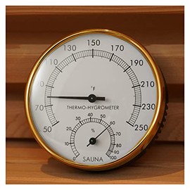 amocane 2 in 1 Sauna Fahrenheit Thermometer, Sauna Thermometer Hygrometer, Indoor Precise Temperature Humidity Gauge for Saunas, Sauna Accessories for Any Barrel or Infrared or Steam Saunas Room