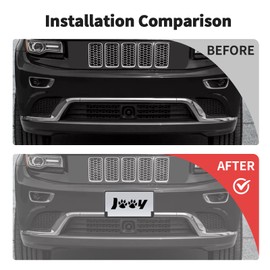 JWWY Front License Registration Plate Frame Number Plate Holder Bracket Fit for 2017-2023+Jeep Grand Cherokee Exterior Accessories Black