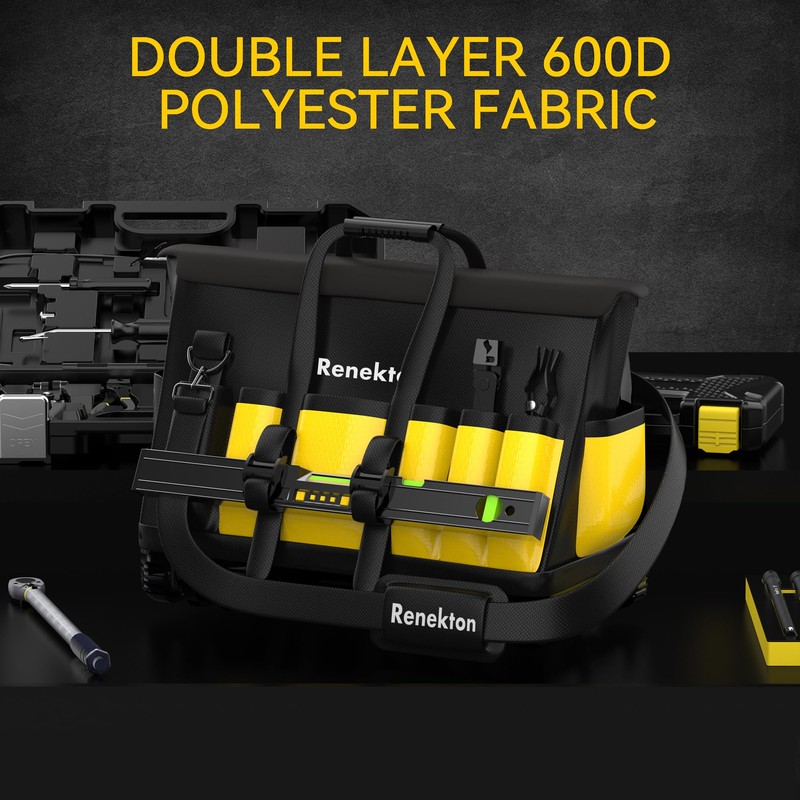Renekton Tool Bag, 16 Inch Tool Bag with Waterproof Molded