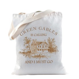 TSOTMO Book Merch Green Gables Gift Light Academia Book Tote Bag for Literary Book Lovers Anne Fans Gift, Gables Tote Bag