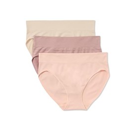 Warner's Women's Blissful Benefits No Pinching No Problems Dig-Free Seamless Stretch 3-Pack Bikini WRW251BK10, Chintz Rose/Butterscotch/Mauve, Medium