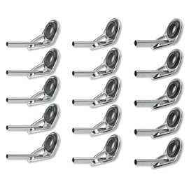 Top Guide, Rod Guide, Stainless Steel, Fishing Rod, Tip, Repair, 15 Piece Set (0.02 - 0.03 inches (5 - 0.9 mm), 0.2 - 0.05 inches (5 - 1.2 mm), 0.2 - 0.06 inches (5