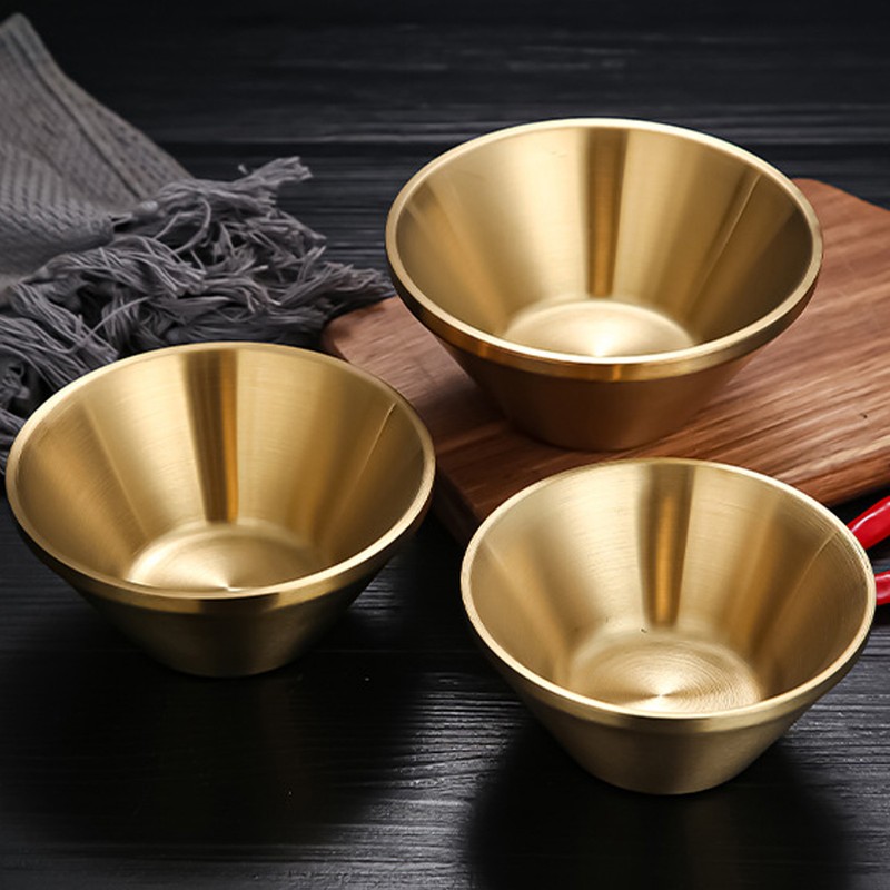 304 Stainless Steel Salad Bowl Double Layer Metal Round Bowl