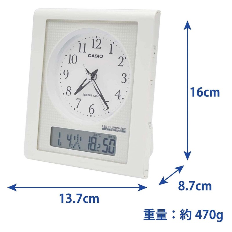 CASIO カシオ 置き時計 アナログ TQT-351NJ-7BJF ホワイト サイズ:H16×W13.7×D8.7cm