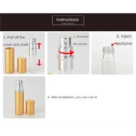 GeRRiT Mini Portable Travel Spray Bottle, Fine Mist Mini Travel Empty Bottle Set, Small Refill Container, Refillable Bottle for Cleaning, Gardening, Plants and Outdoor, 5ml, KOU2Z