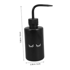 Hohopeti 4pcs Black Squeeze Bottle for Eyelash Cleaning Portable Hand Washing Bottles with Curved Spout for Lash Extensions Makeup Brushes and Beauty Tools Maintenance