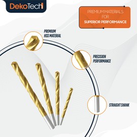 Dekotech HSS Twist Drill Bit Set – 1.5mm to 6.5mm Straight Shank Precision Bits for Wood, Plastic, Aluminum, and Light Metal Drilling (13-Piece)