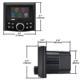 Marine Stereo, Audio Video Player FM/AM with Bluetooth Streaming, for Yacht, Boat, UTV, ATV, Spa, Golf Cart