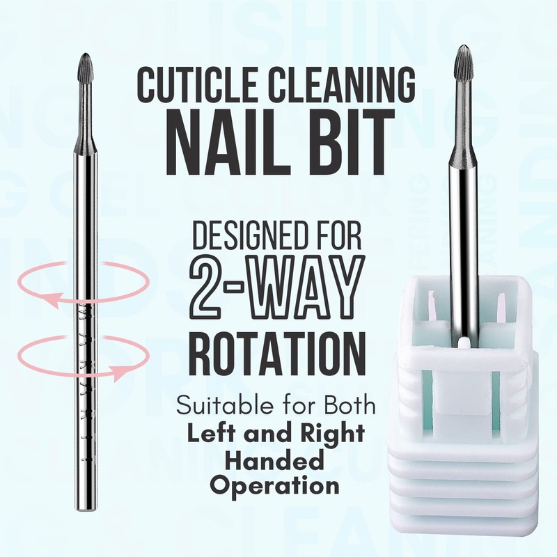 Makartt Nail Drill Bits:3/32" Safety Tungsten Carbide Cuticle Remover Drill