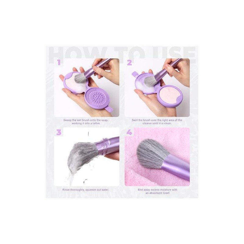 Jessup Alfombrilla Limpiadora de Brochas de Maquillaje de Silicona con