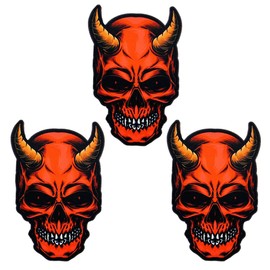 DEZARO 3Pcs Latest Version Multifunctional Patch(not Embroidered Patch), Self-Adhesive Devil Skull Head Patch Applique for Clothes, Dress, Hat, Jeans, Suitcase, DIY Accessories