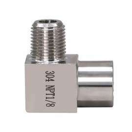 Napredak 90 degree barstock street elbow pipe fitting NPT 1/8 male to NPT 1/8 female, stainless steel Forged elbow, heavy duty 4350 psi, 1 pc