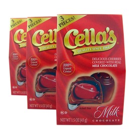 Cella's Milk Chocolate Covered Cherries Mini Box, 1.5 oz, Pack of 3