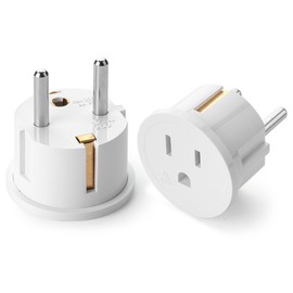 Bates- European Travel Plug Adapter, 2 Pack, Type E/F, European Plug Adapter, US to Europe Plug Adapter, Adapter for Europe Plug, US to EU Plug Adapter, Travel Adapter Europe, Plug Adapter Europe