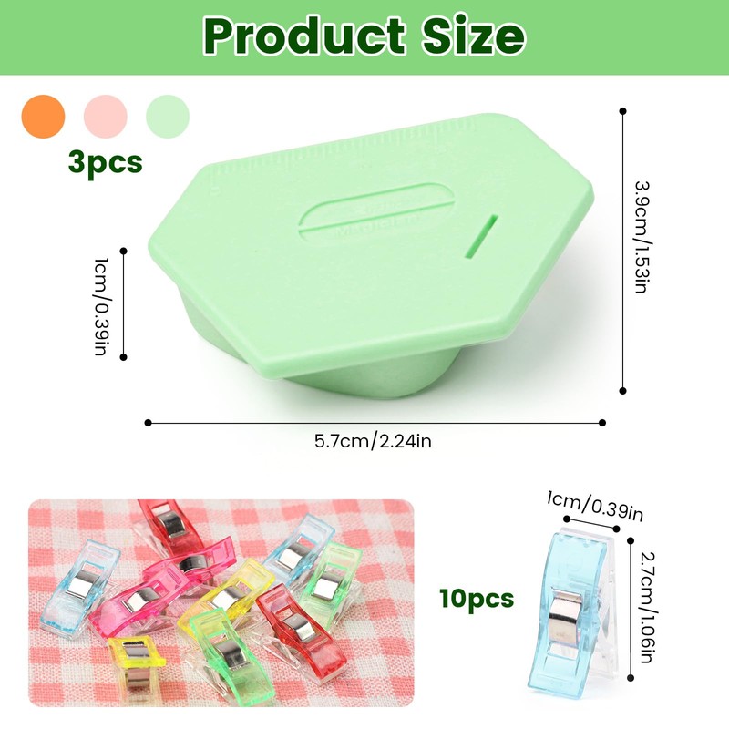 3Pcs Magnetic Seam Guide with Scale, Polygonal Strong Magnetic Gauge