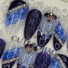 Blue Night Handmade Nail Tips - Almond S / 블루