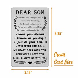 Best Son Wallet Card - Son Graduation Gifts from Mum Dad - Proud Son Card from Parents, I Love You Son, Birthday Ideas