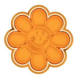 Flower Groovy Smiley Face Cookie Cutter & Stamp