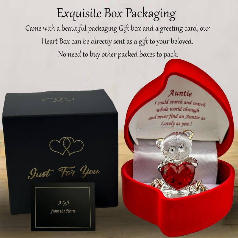 SAFRI Red Heart Crystal Teddy Bear in Red Rose Special