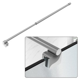 Shower Door Support Bar, 27.5'' to 47.2'' Telescopic Stainless Steel Wall-to-Glass Support Bar for 1/4"(6mm) to 3/8"(10mm) Thick Glass, Fixed Panel Support Rod, Matte Black