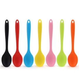 7PCS Silicone Serving Spoons set,Vituer Heat Resistant Kitchen Spoons for Cooking, Silicone Basting Spoon Utensil Spoon Non-stick Serving Spoon for Mixing, Baking, Serving and Stirring,7colors