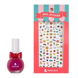 Peachand Peach and Princess Nail Color, Children's Manicure, Nail Sticker, Nail Sticker Set (Pearl Red / Red), Safety Ingredients, Kids Cosmetics, Present, Children's Cosmetics, Children's Makeup, Popular, Stylish, Children's Cosmetics, Cute