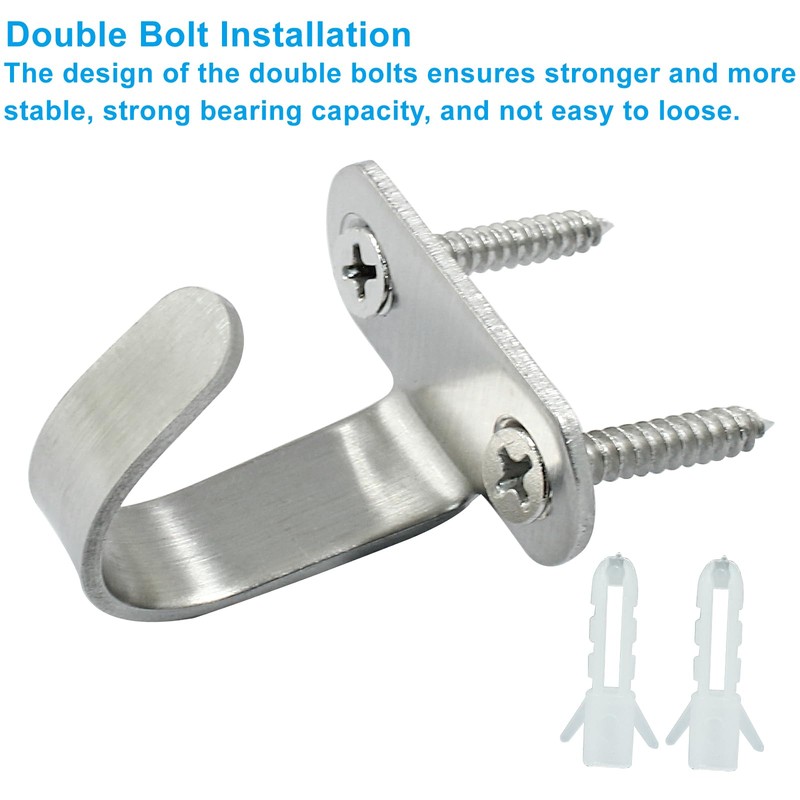 Piutouyar 6 Pack Silver Screw Mounted Ceiling Hooks, Heavy Duty