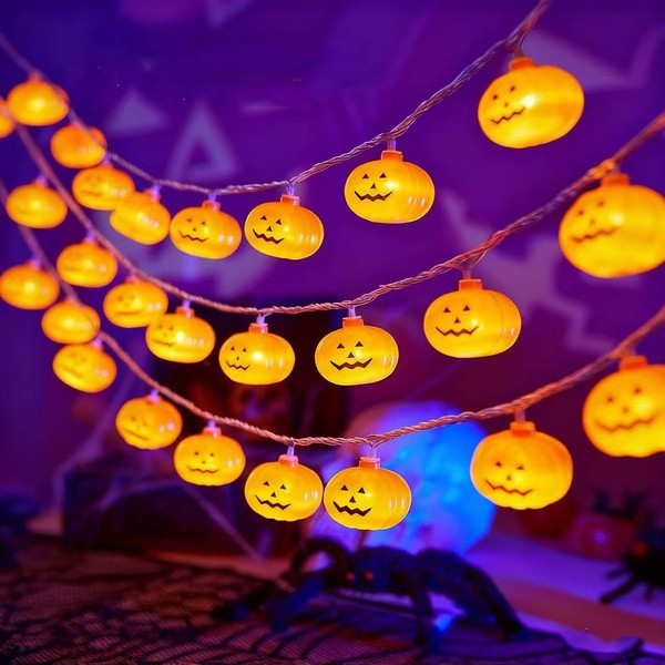 Halloween Decorations Outdoor - Pumpkin String Lights, 20 LED 9.85ft