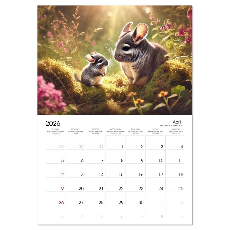 Irresistible Chinchillas (Monthly Wall Calendar 2026 16.5" x 23.4" (open)),