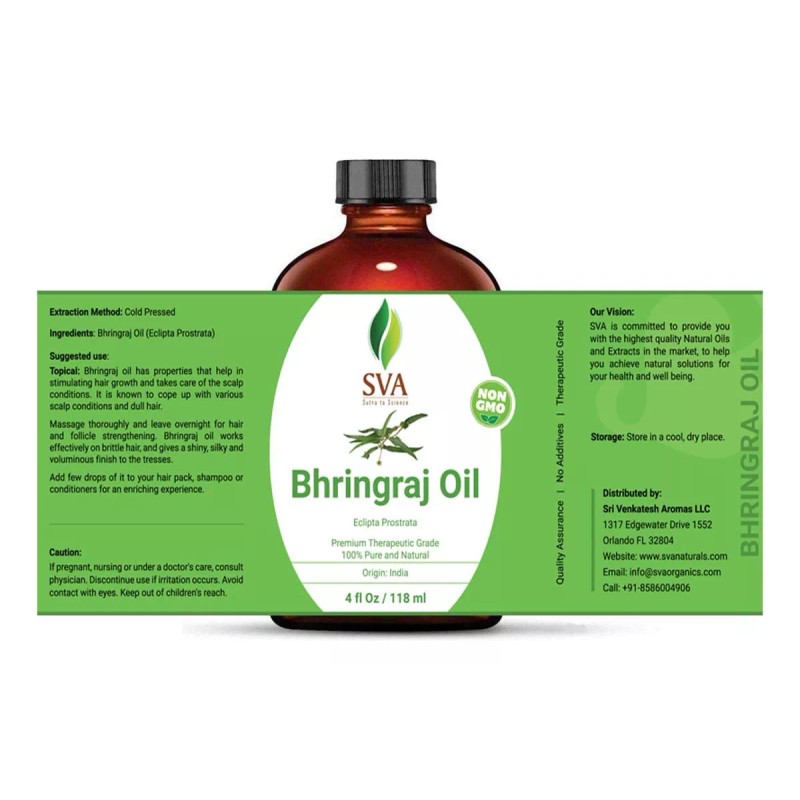 Sva Organics Bhringraj Oil (118 Ml, 4 Oz) - Garantizado