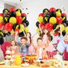 60pcs Black and Yellow Balloons 12inch with Black Print Red