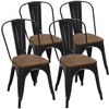 Yaheetech Patio Chairs Set of 4,18 Inch Stackable Metal Dining