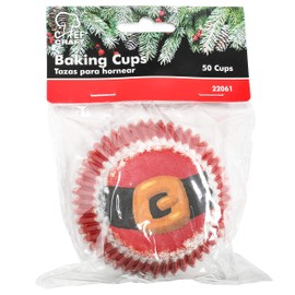 Chef Craft Paper Patterned Cupcake Liners, 50 Count, Red/White