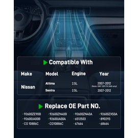 Dacall Air Conditioner AC Compressor with Clutch Fit for Nissan Altima 2.5L (2007-2012), for Nissan Sentra 2.5L (2007-2012). A/C Compressor Replace 92600ZE90B, 92600ZN40B, 92600ZN40A, CO10886C