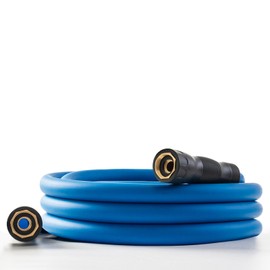 BLENDLITE 5/8" Female to Female Hot/Cold Water Leader Hose 20ft, -50℉ to 190℉ Flexible,Burst 600 Psi 3/4" Brass Fittings with Swivel Grip Handle for Outdoor,Yard, Farm, Blue