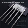 Novoshel Chopsticks Stainless Steel 316L UNS S31600 Metal Reusable Chipsticks