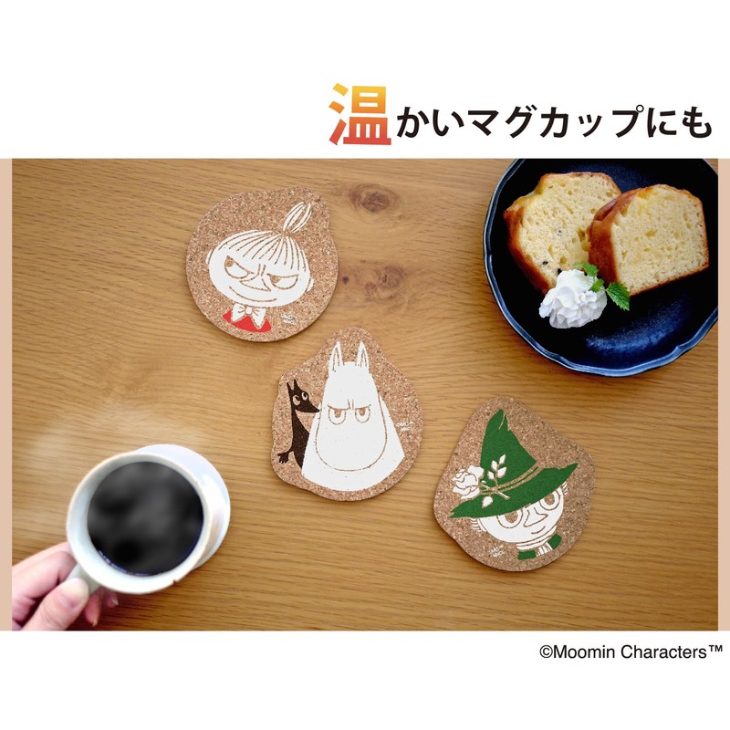 MOOMIN Maruei Nissan Cork Coaster 0.2 inch (4 mm) Thickness,