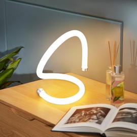 HARPER LIVING Modern LED Table Lamp, Bedside Table Light Warm White (3000K) S Shape, Desk Reading Lamp for Bedroom Bedside Living Room Office Hotel B&B