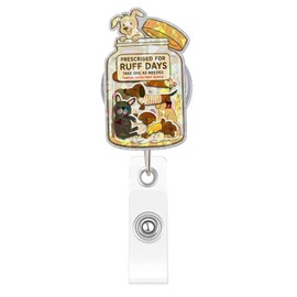 Kimoli Funny Nurse Badge Reel Cute Dog Nursing Badge Reel Retractable Positive and Inspirational Id Card Holder with Clip for Rn Healthcare Doctor Nurse Dog Lovers Gifts