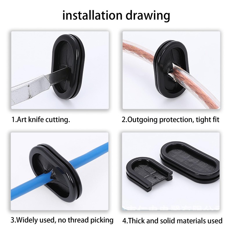 SHANOER 20pcs Wire Grommets Rubber Bushing Cable Protector Wire Protection