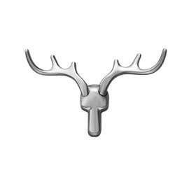 HAORUN Metal Decorative Antler Shape Wall Hook Modern Deer Design Durable Wardrobe Hook (Silver)