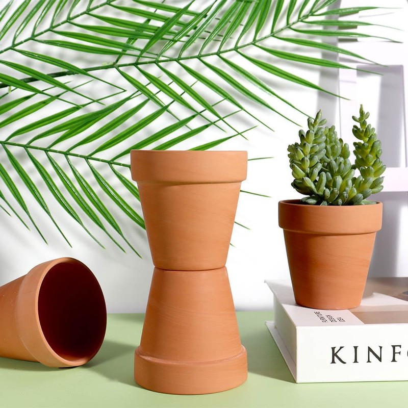 vensovo 3 inch Terracotta Clay Pots for Plants with Saucer