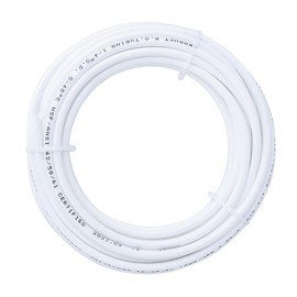 1/4" OD NSF Certified Water Line, 25 Feet of White Tubing for Reverse Osmosis, Ice Maker, and Refrigerator Drinking Water Systems