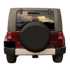 Aolowewin Black Spare Tire Cover, Spare Wheel Cover for Toyota RAV4, Jeep Liberty Compass, Ford Bronco, Hummer H3 SUVs. Tire Cover Protector (L: 255/50R20, 265/65R17, 265/70R16)