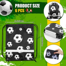 Talltalk 12 Pcs Soccer Party Favors 24 oz Soccer Water Bottle Gift for Soccer Team with Soccer Drawstring Bag Soccer Tumbler Stuff Soccer Theme Accessories for Summer Sports