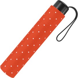 Super Mini Flash Manual Women's Pocket Umbrella Dots Orange, orange