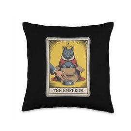 The Emperor Cat Tarot Card Cat In Box Lover Funny Cat Throw Pillow