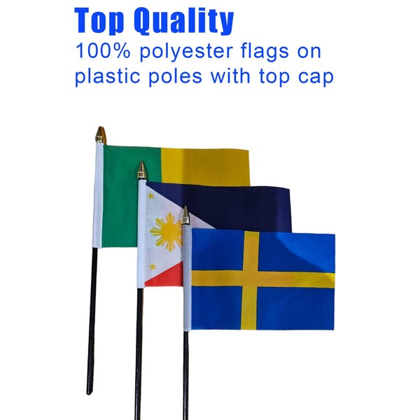 Lebanon Small Hand Waving Flag 6" x 4" Inch FlagSuperstore©