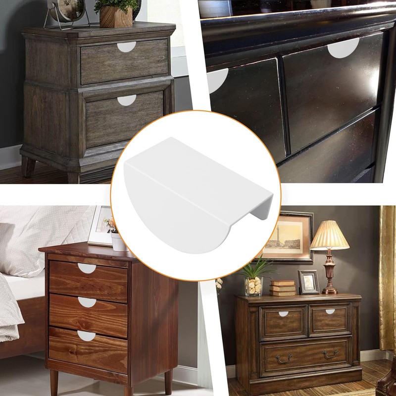 MOROBOR Finger Edge Handles, 4 Pieces Crescent Shape Cabinet Handles,